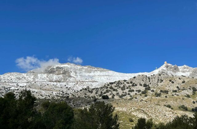 Schnee auf Mallorcas Bergen